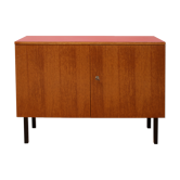 1960s sideboard in teak and formica red