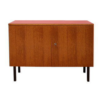 1960s sideboard in teak and formica red