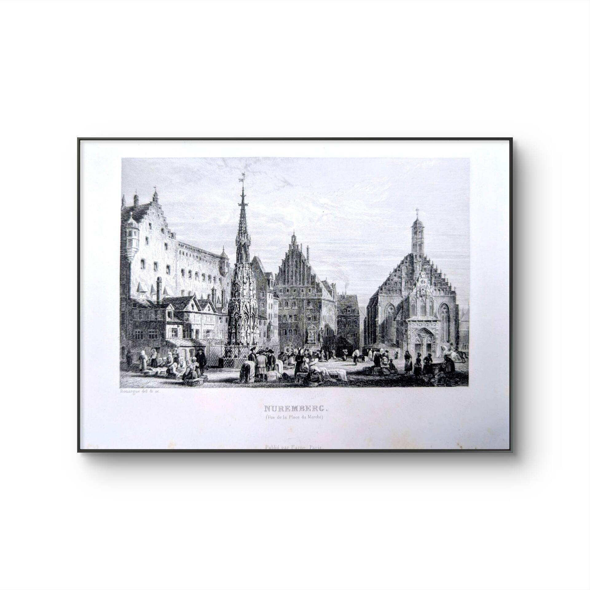 Nuremberg, vintage engraving, printed in 1841.