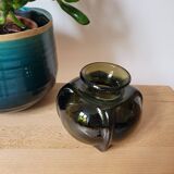 Round smoked glass vase