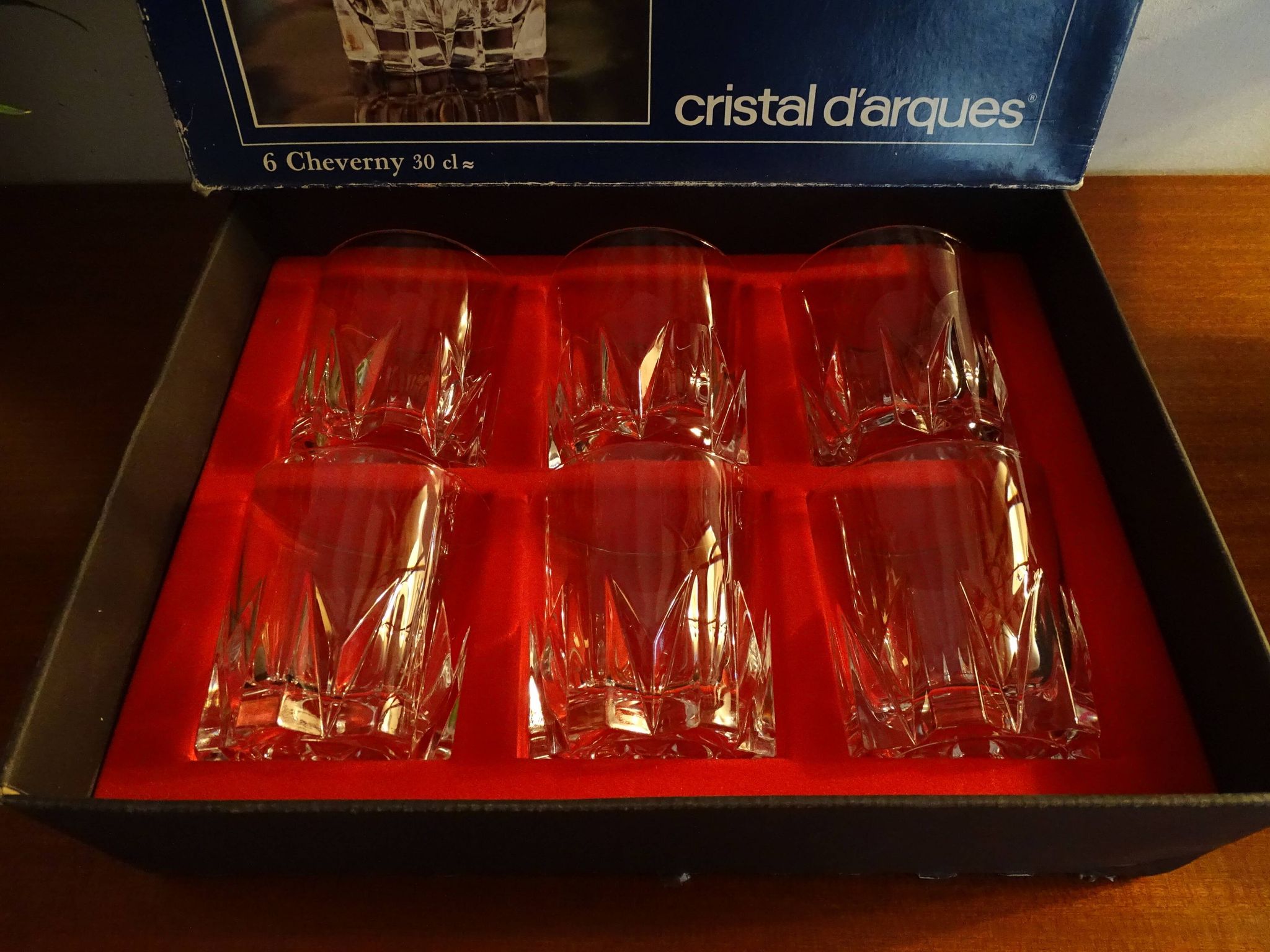 6 glasses of crystal whisky of Arques - Model Cheverny - 30 cl in box