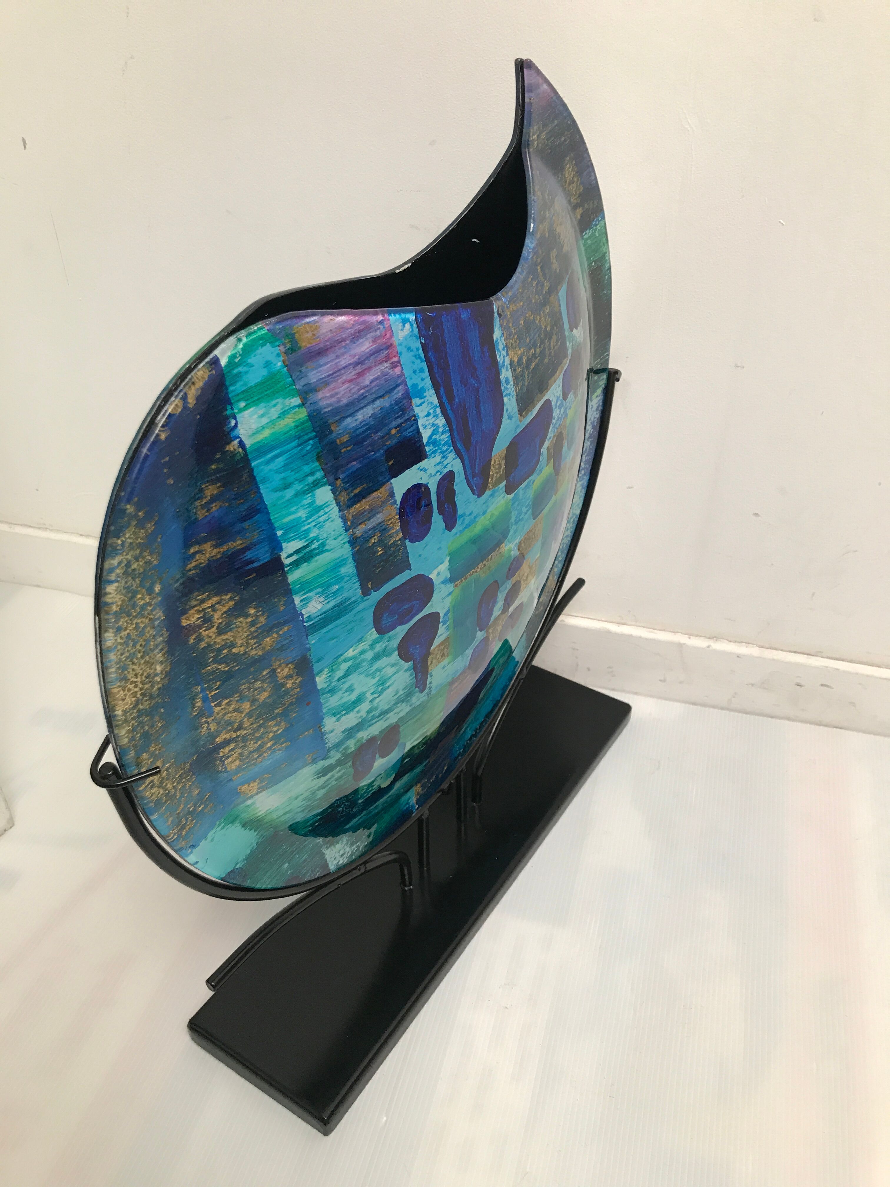Vase décoratif en verre  soufflé