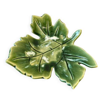 1960s leaf-shaped ceramic dish