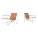 Pair of lounge chairs steel and rattan Gelderland The Netherlands 1964