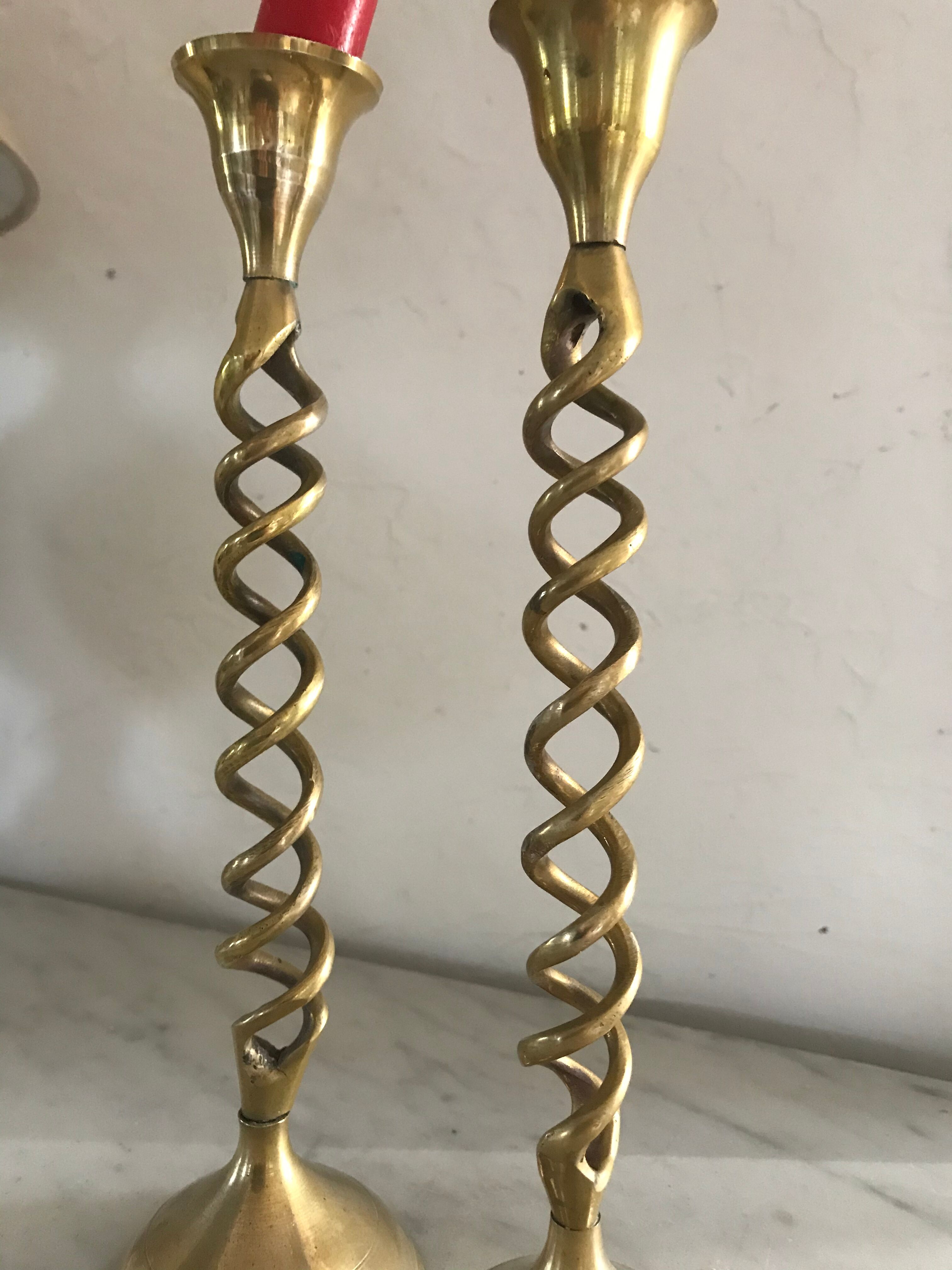 Pair of brass candlesticks