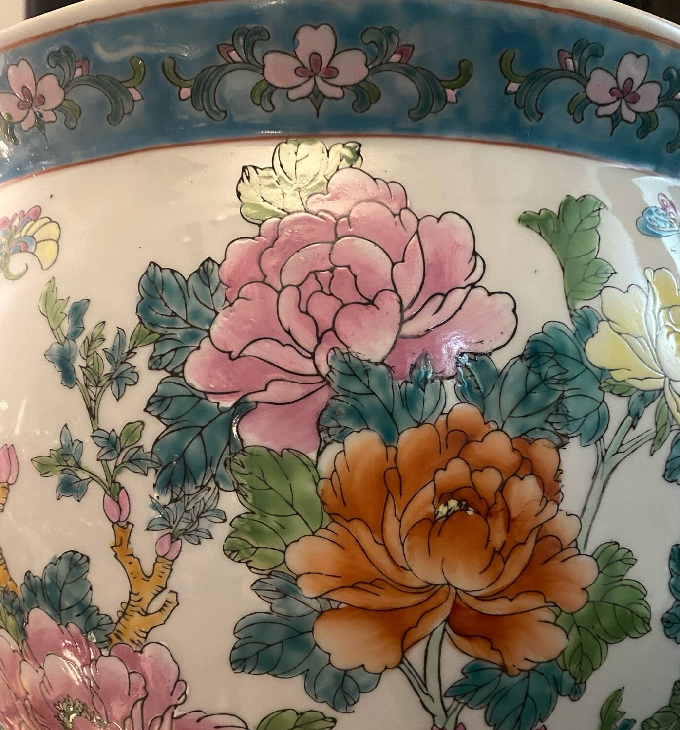 China XL Ceramic Fish Bowl Vase Pot Planter