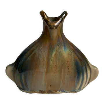 Soliflore in artisanal stoneware signed 70s