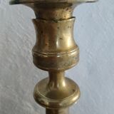 Set of 2 old brass candle holders