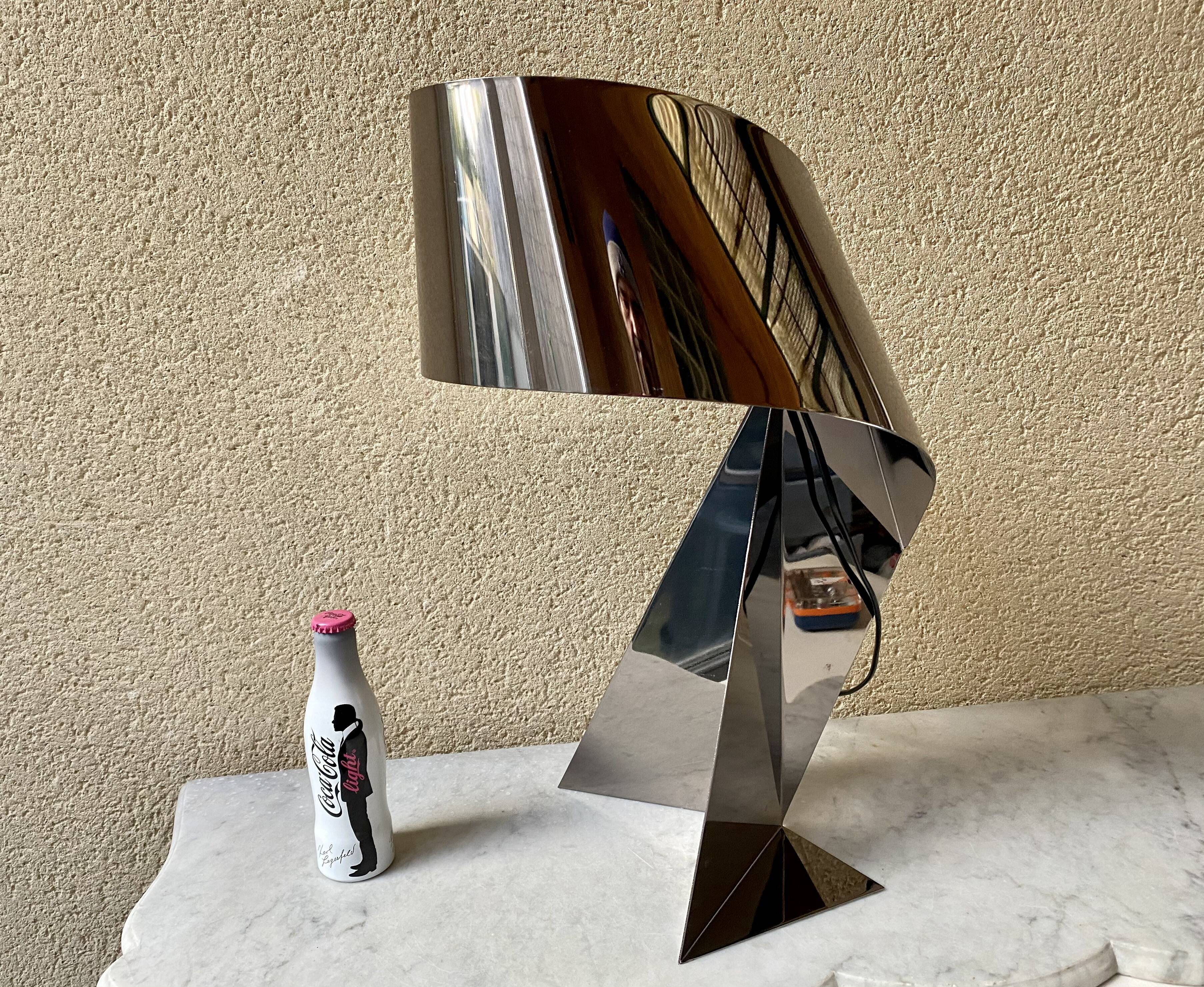 Ribbon Design Claire Norcross limited edition chrome brown table lamp