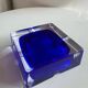 Blue Arques crystal ashtray – J.G. Durand