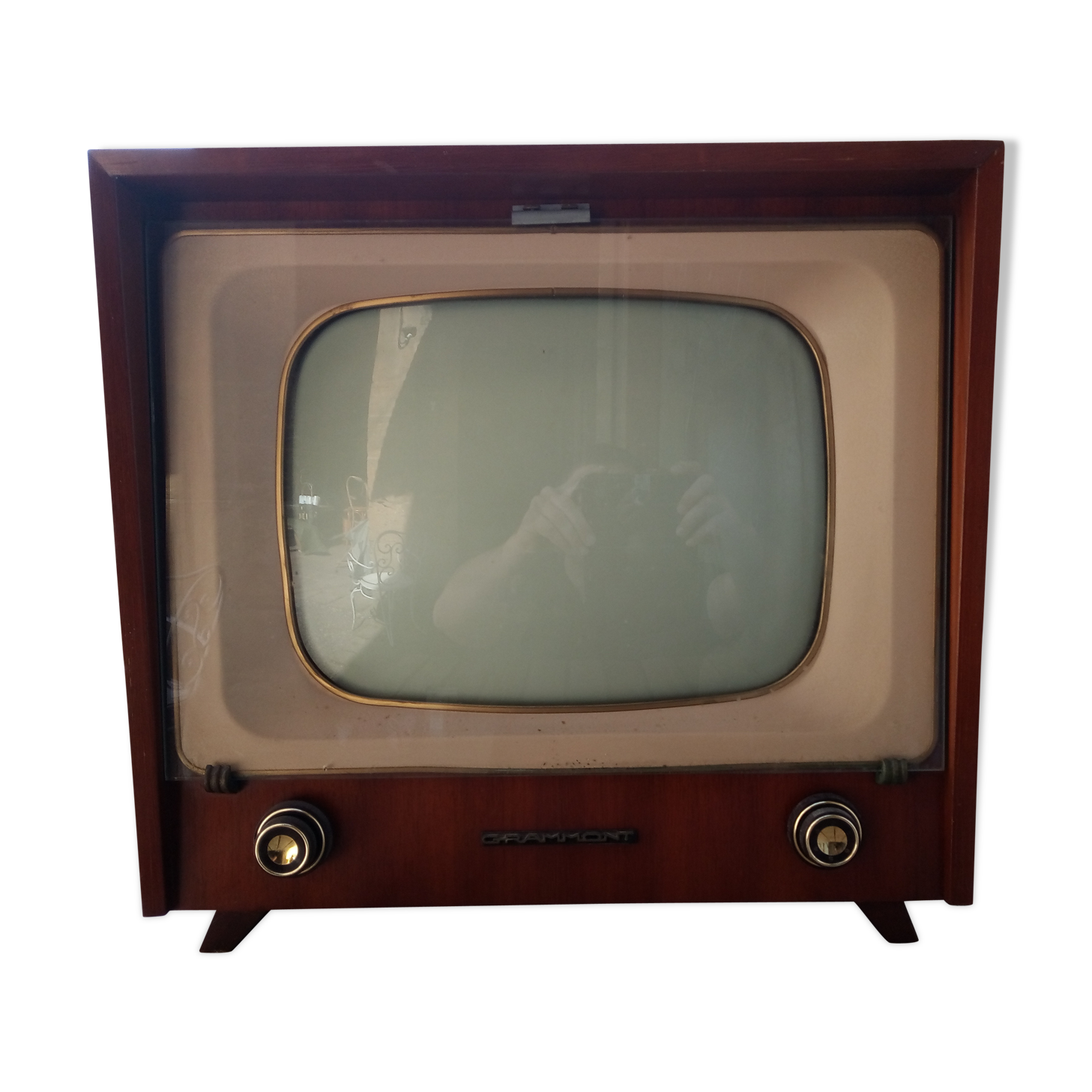 Tv in wood and glass