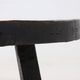 Brutalist Solid Stained Oak Round Tripod Coffee Table 1970s