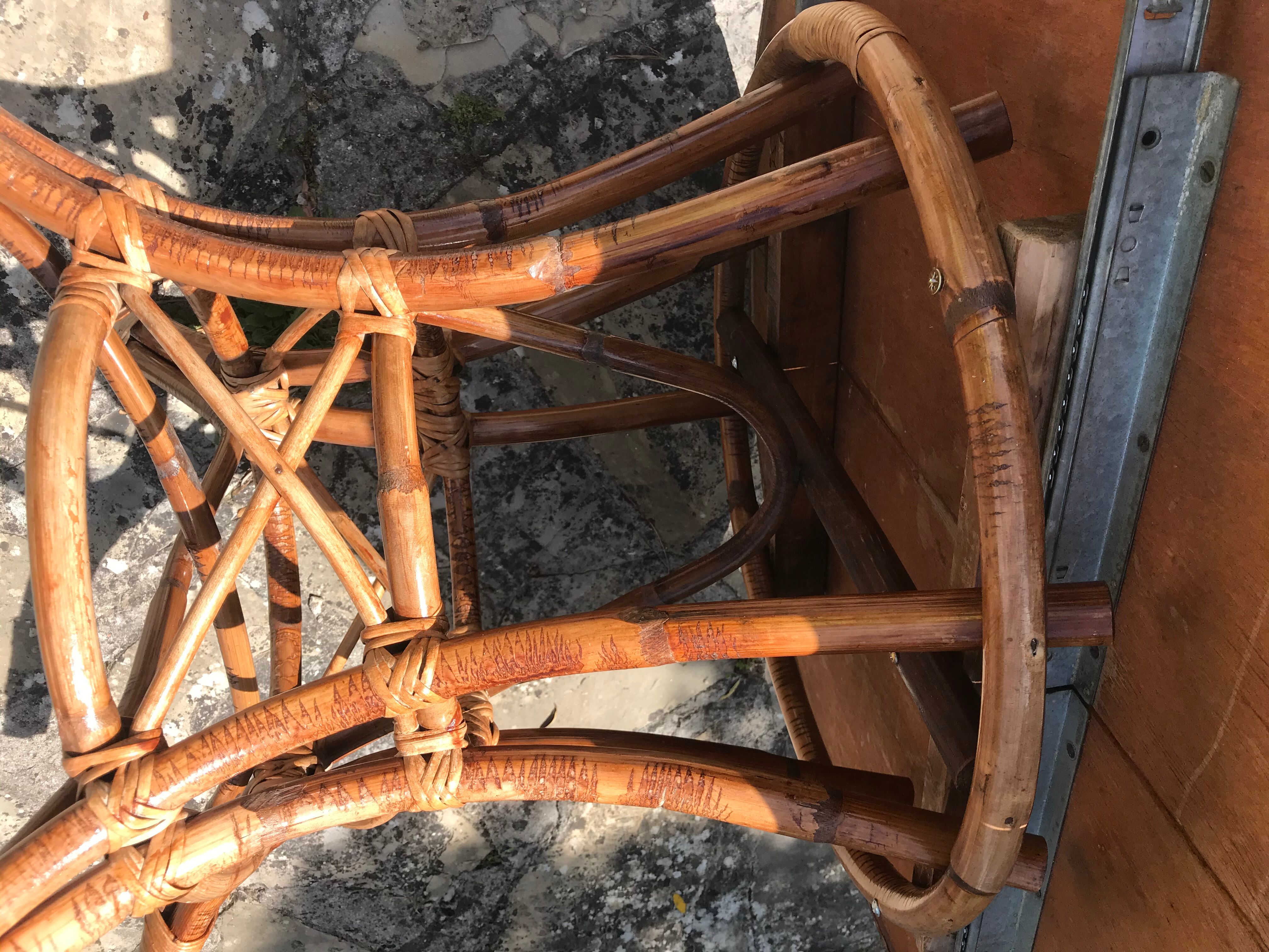 Extension rattan table circa 1960
