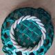 Green braided ceramic bowl