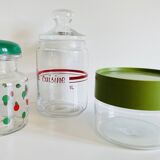 glass and colored kitchen jars