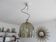 PEILL & PUTZLER pendant light in smoked glass and brass from the 70s