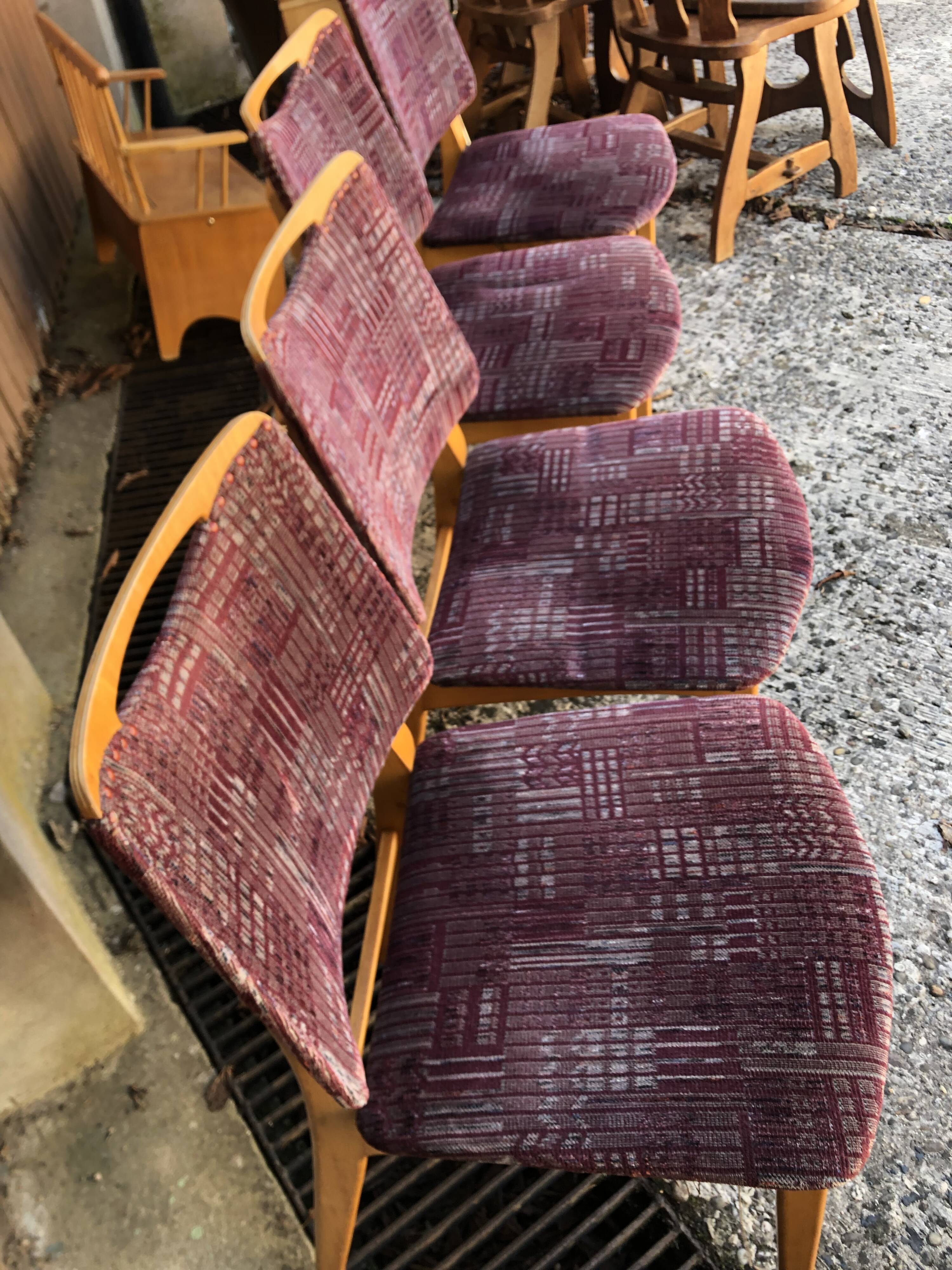 Vintage blond wood chairs from the 60s