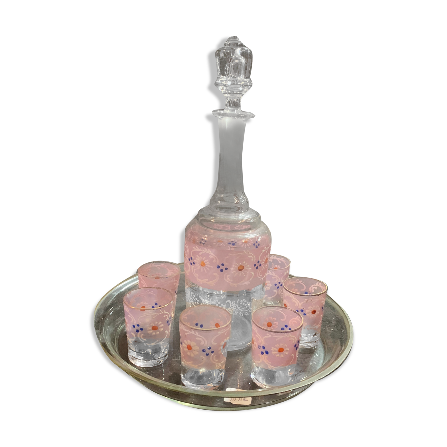 Enamel glass liquor service