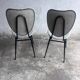 Elegant pair of French dining chairs by Jacques Hitier from the 1950s.