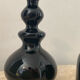 Duo of black opaline vases from the 60s and 70s