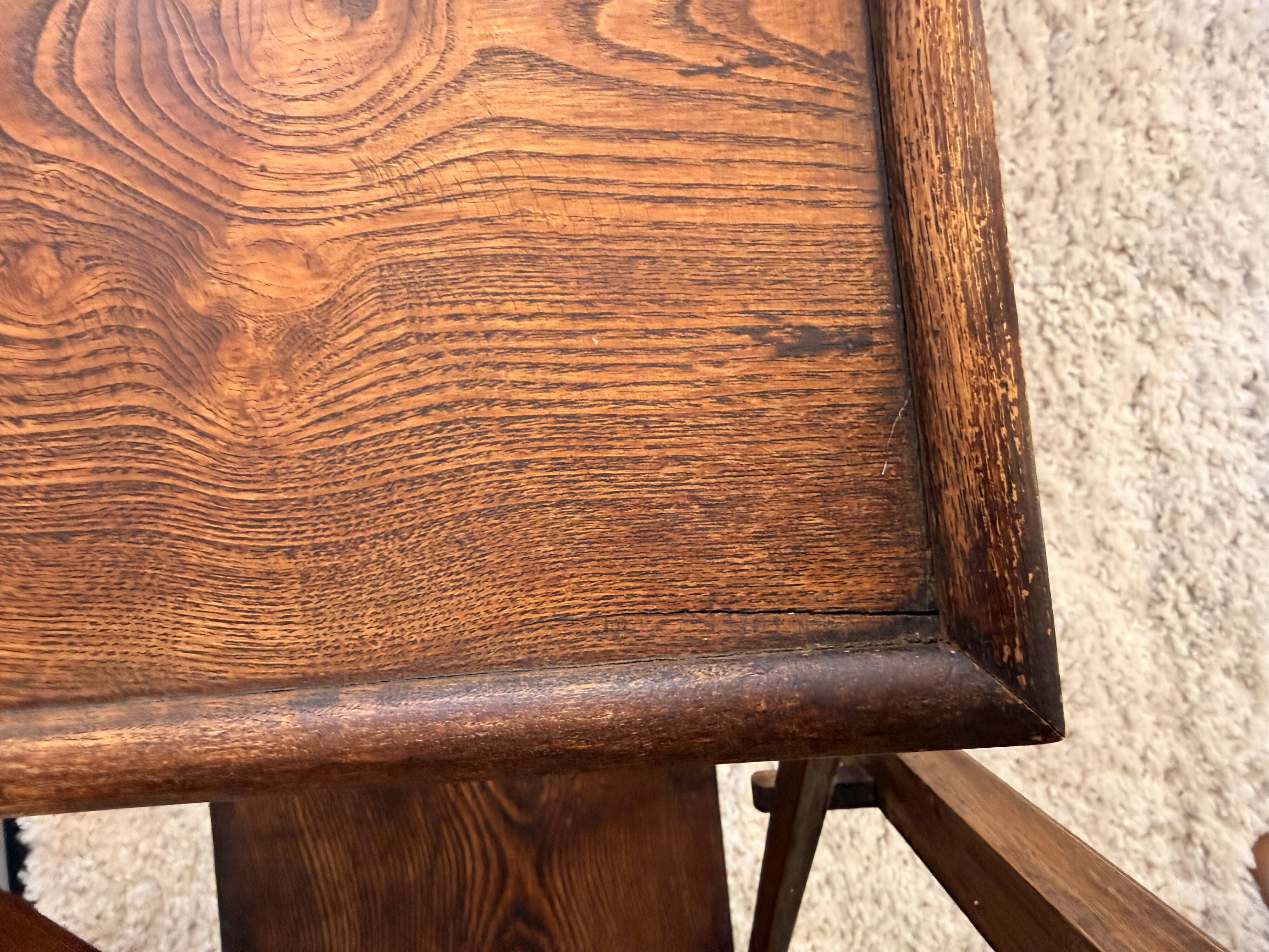 Antique English wooden tea table – Folding trays