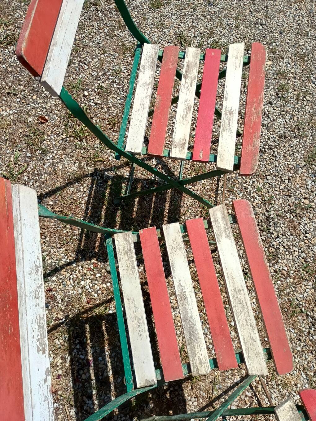 6 folding metal bistro chairs from the 1930s