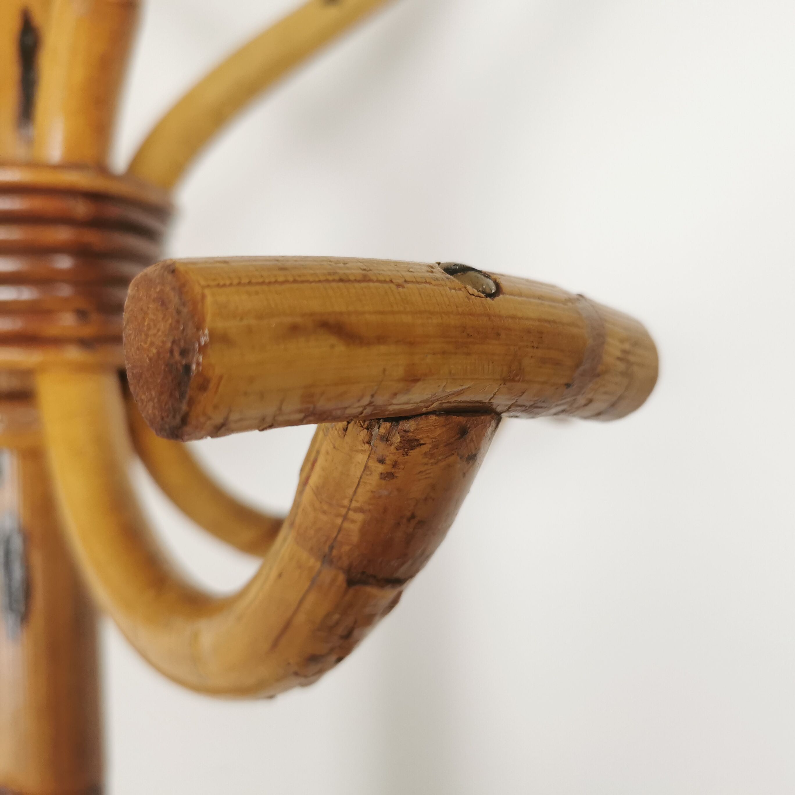 Rattan coat rack