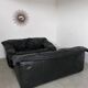 Vintage sofa set roset line Flou Flou designer sofa 80s black leather