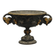 Bronze pedestal bowl with leaf decoration