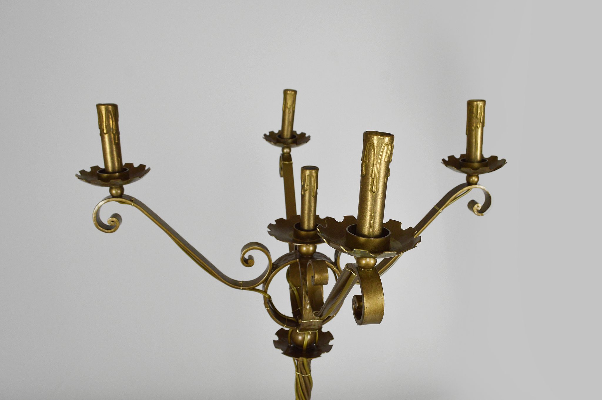 Gold wrought iron lamppost
