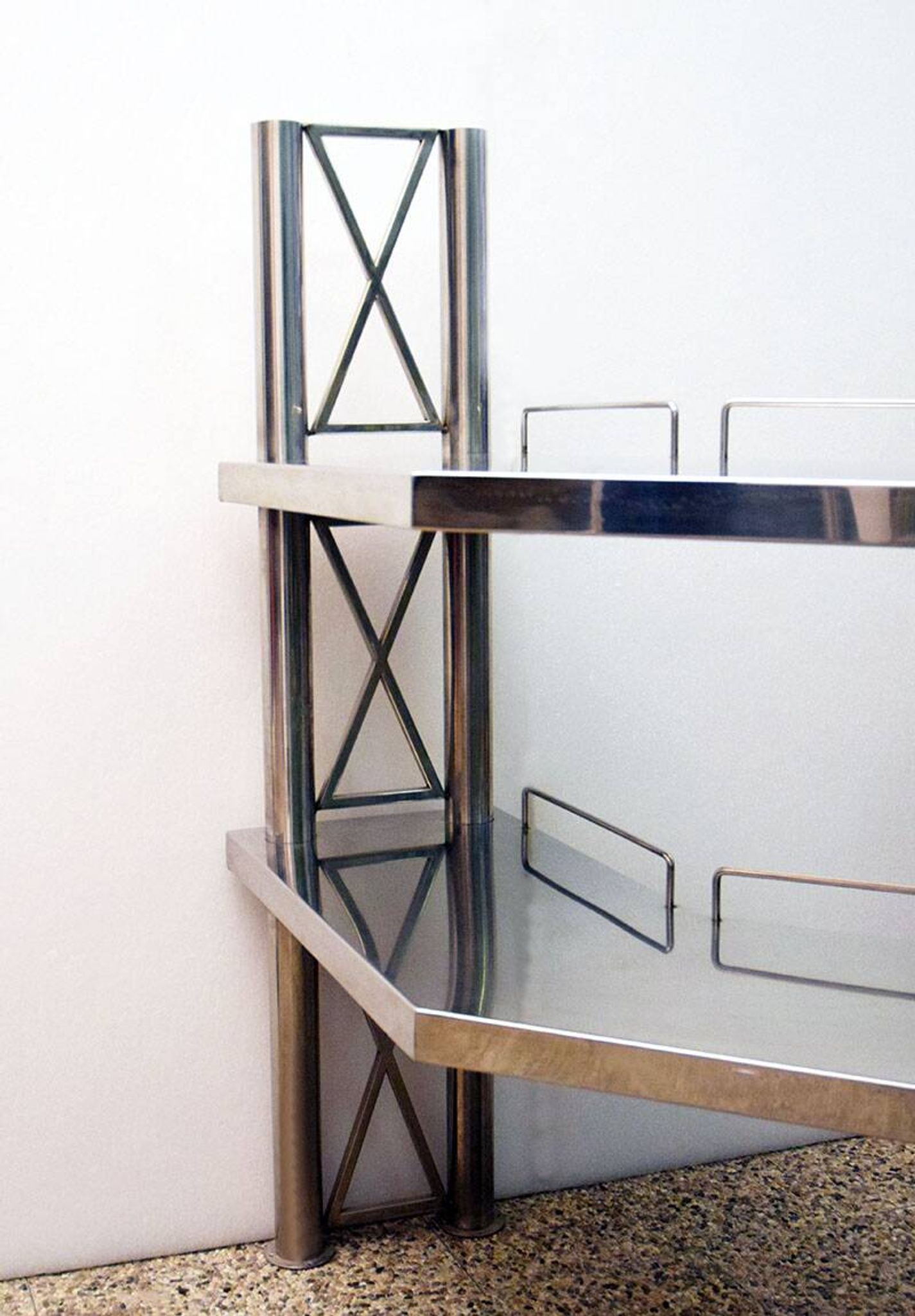 Steel console made in Italy, 1970s