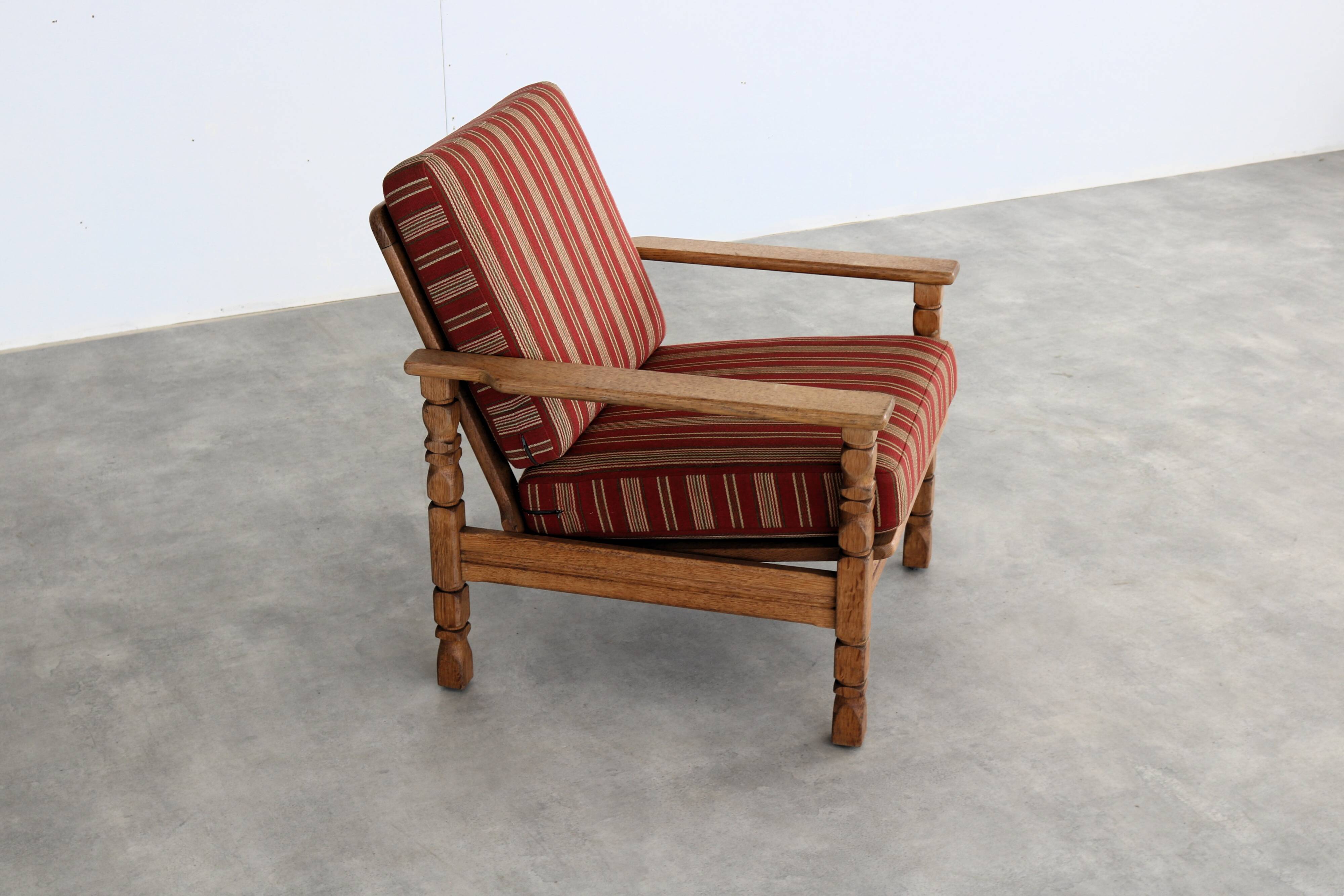 Brutalist sofa and chair set | vintage sofa | 1960s | oak.