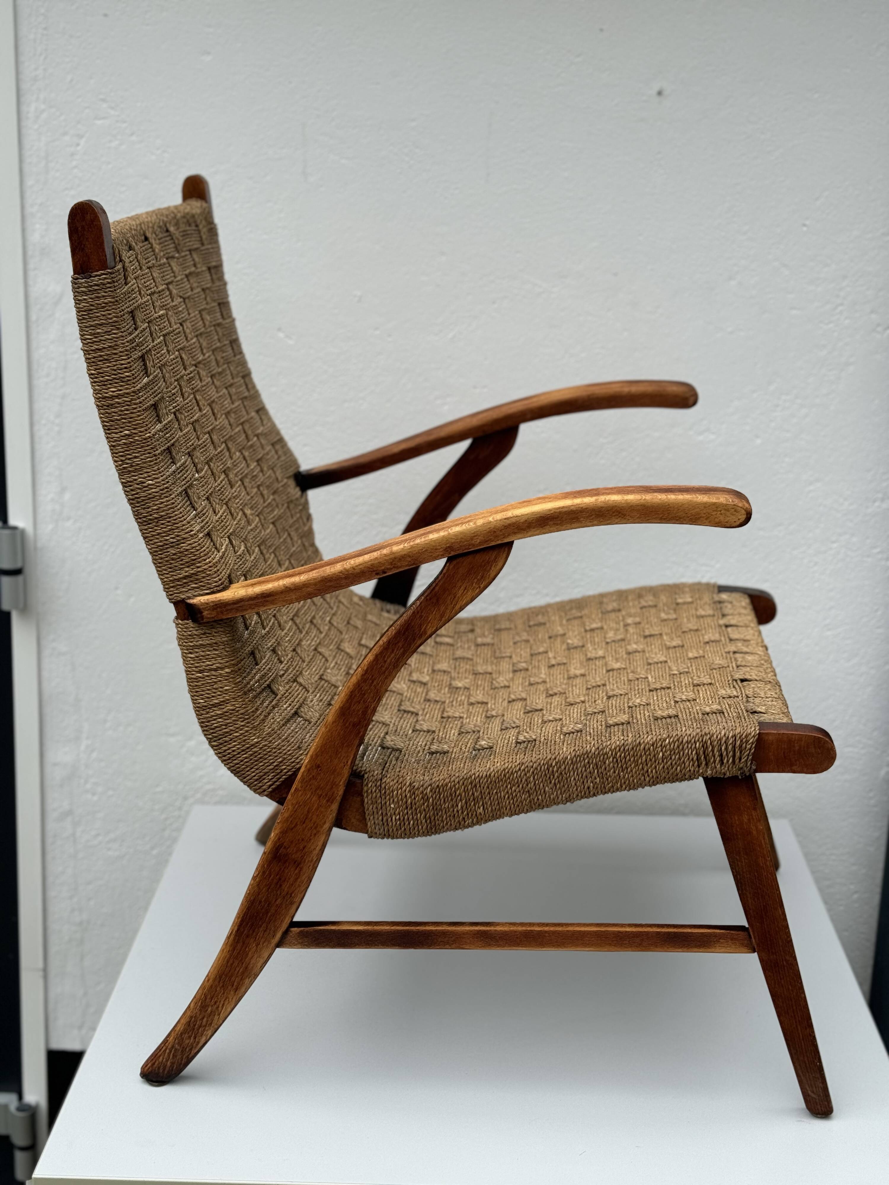 Vintage Bas van Pelt Rope Chair