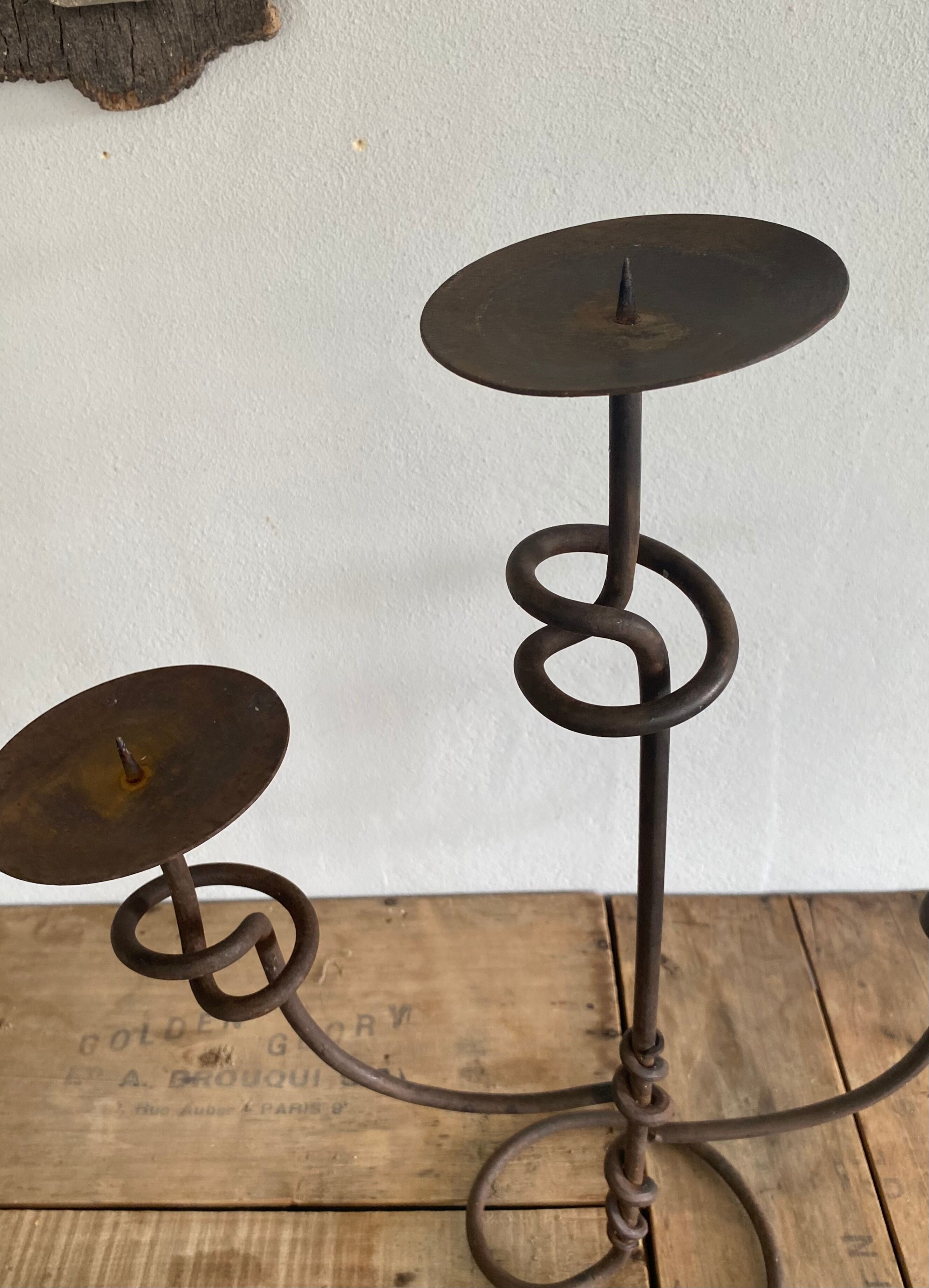 Candlestick stings wrought iron candles