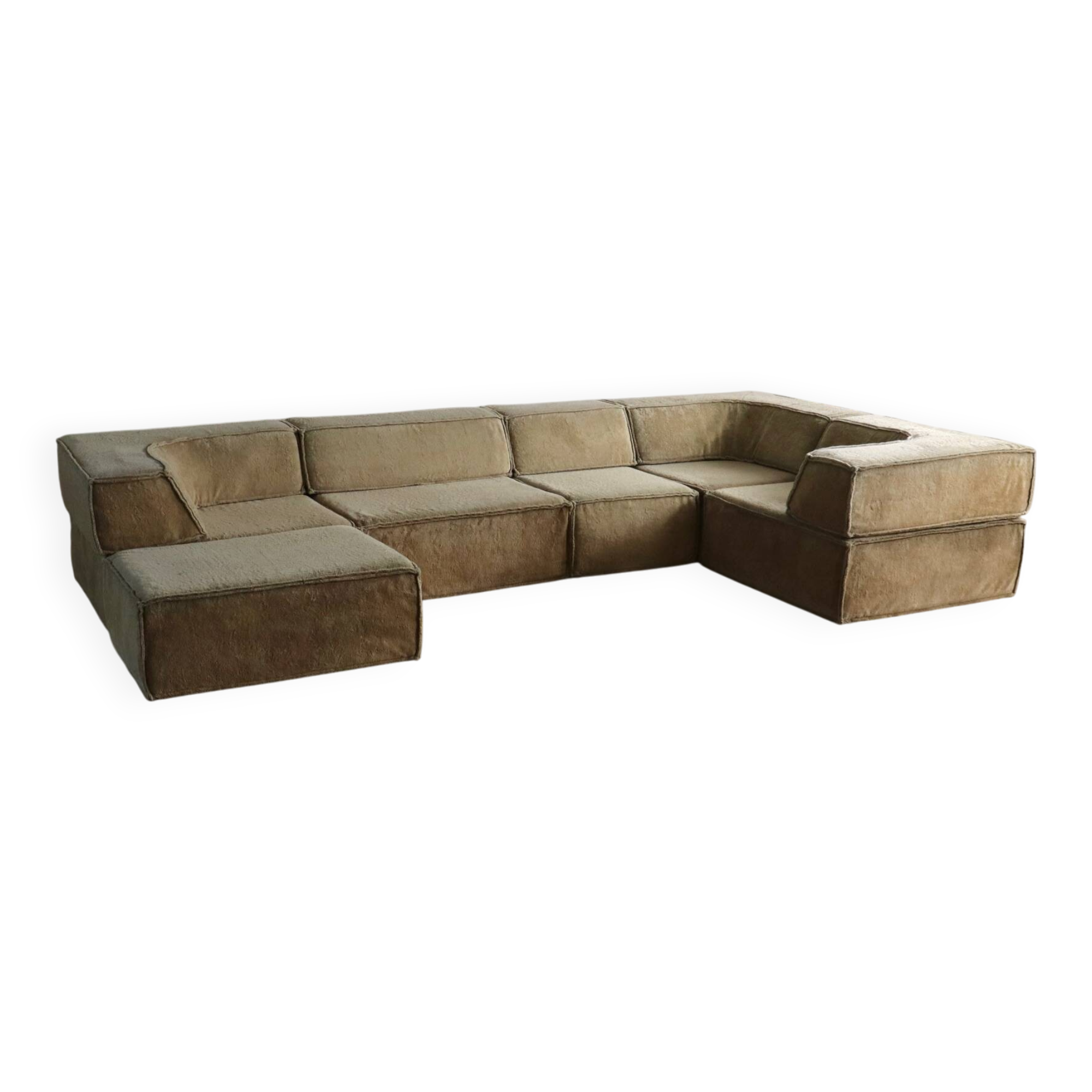 Canapé COR Trio en teddy beige par Team Form AG, années 1970.