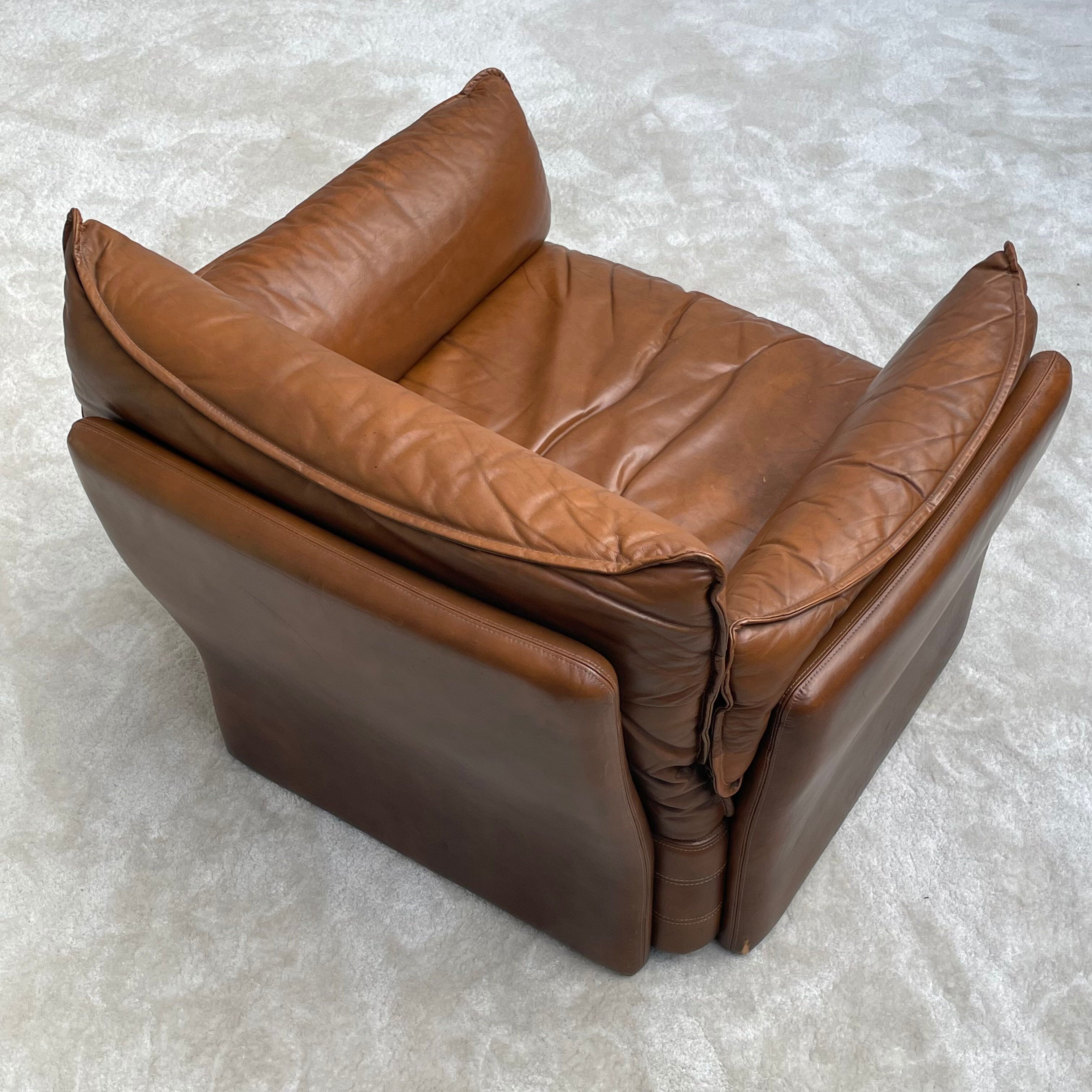 Comfy Leather cognac sofa's