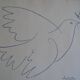 Picasso original lithograph 1959 The Blue Dove 38x28cm