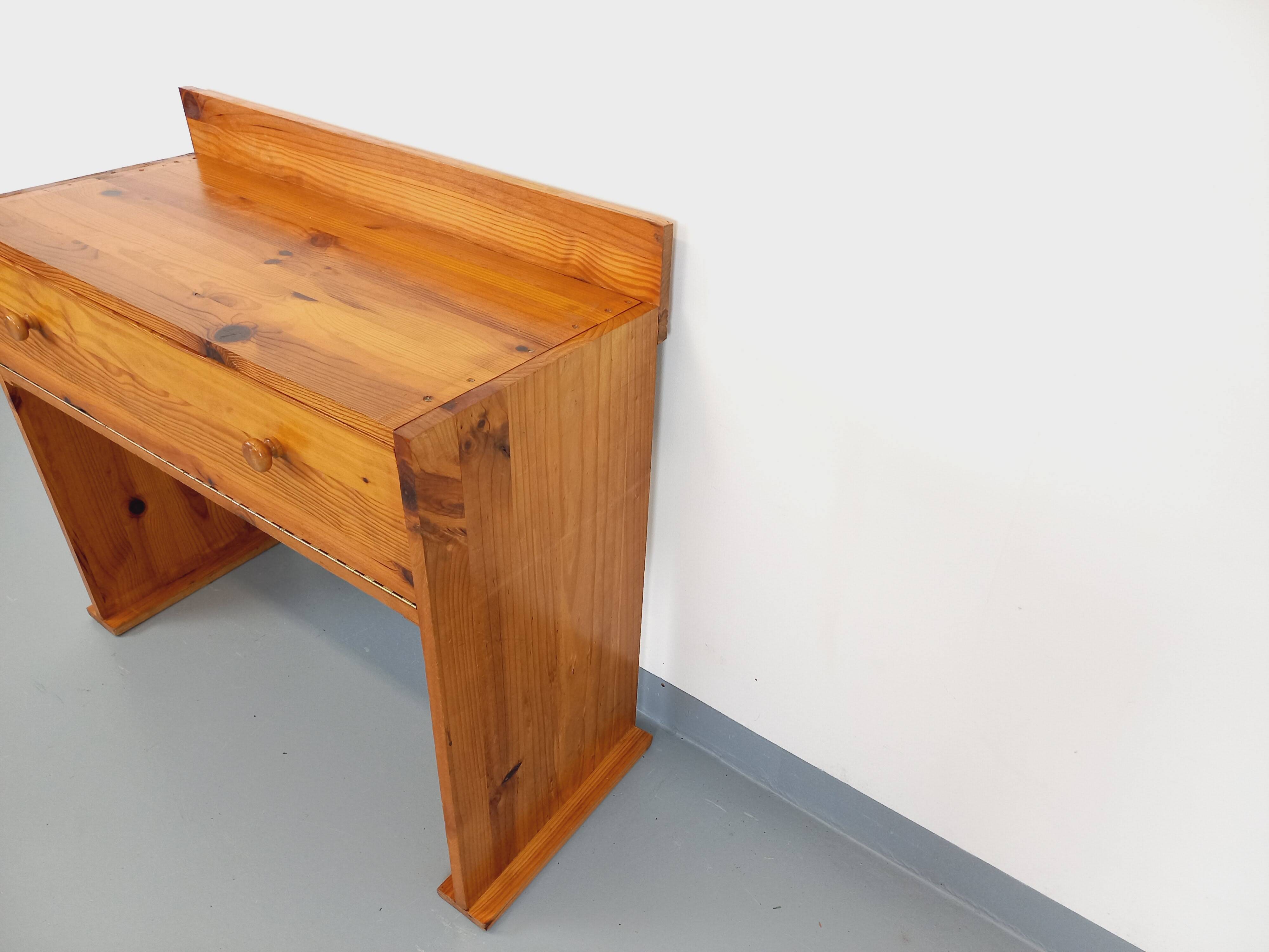 Vintage pine desk with sled legs from the 70s and 80s