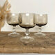 6 vintage smoked stemmed glasses