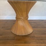 Glass rattan table by John McGuire