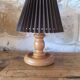 Turned wood table lamp