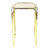 Table d'appoint haute en métal avec plateau en verre, Tchécoslovaquie, années 1970