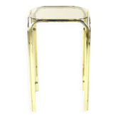 Table d'appoint haute en métal avec plateau en verre, Tchécoslovaquie, années 1970