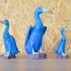 Set of three mid-century turquoise ducks, Chinese porcelain, 1950s