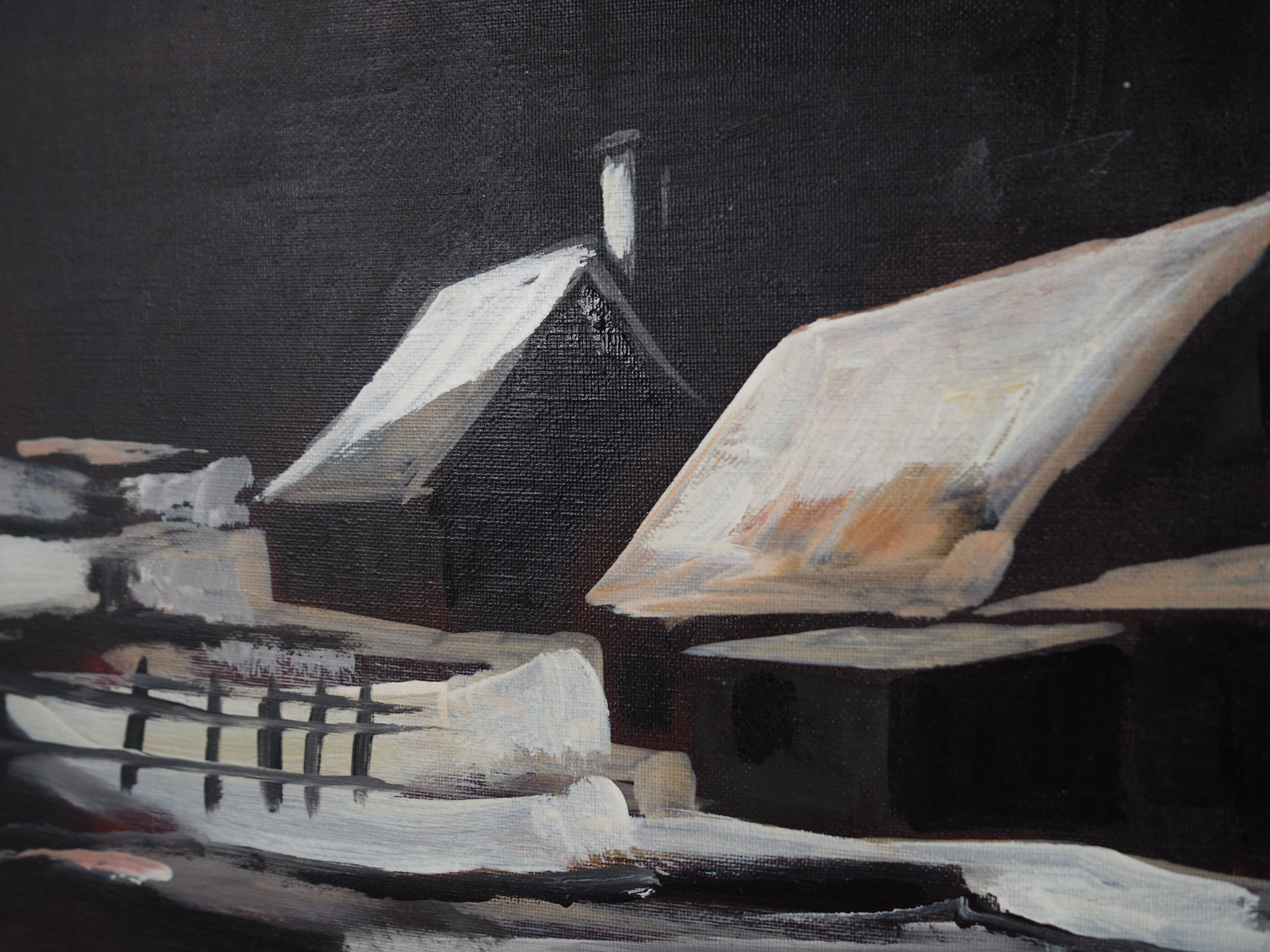 Painting „The Winter Aurora”, Scandinavian design, 1970s