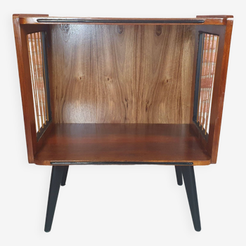 Renovated TV or adapter table, console with veins, Polish mid century