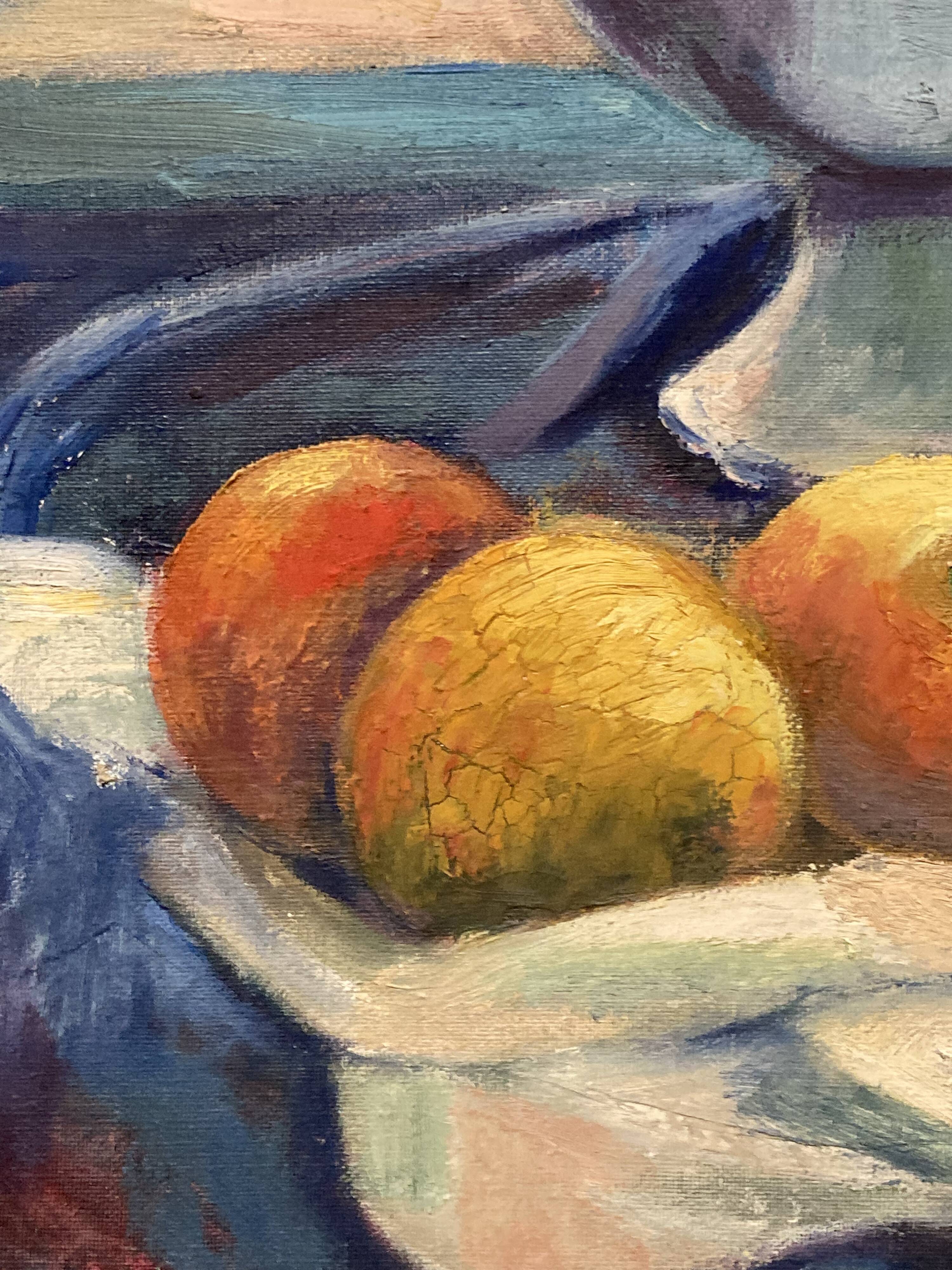 Leray, "In Front of the Window", fauvist still life, oil on canvas