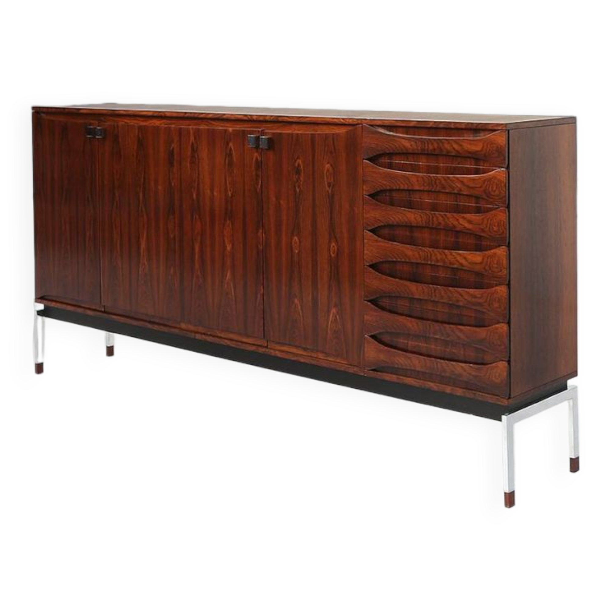 Belgian Mid-Century rosewood highboard 1960