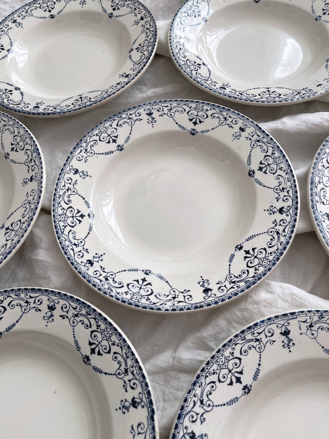 10 earthenware soup plates "Balzac" Choisy le Roi