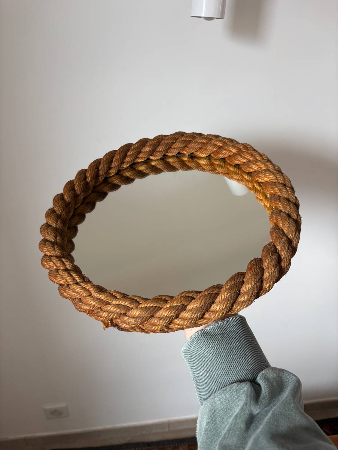 Miroir audoux minet vintage corde 1950